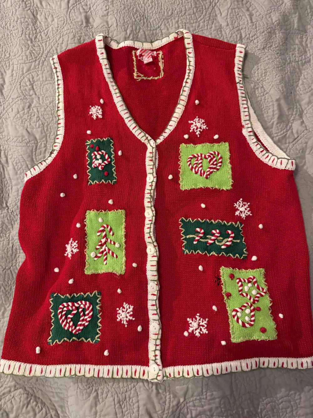 Vintage Y2K grannycore Festive winter solstice Sweater Vest
